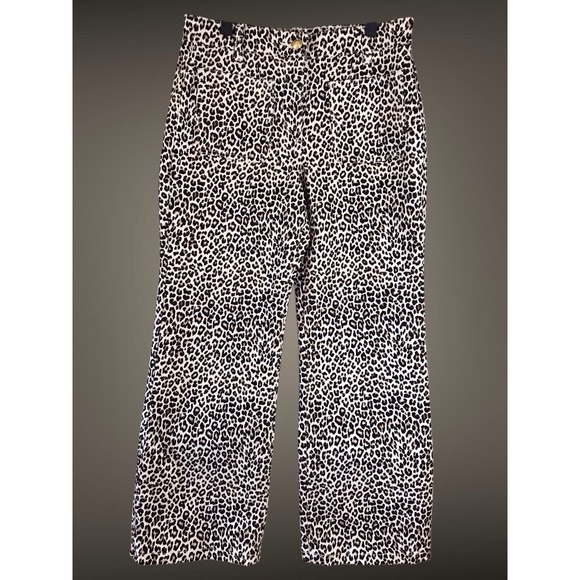 NWOT J.CREW $148 High-rise kickout jean sailor pockets leopard print SZ 27 - Picture 2 of 7